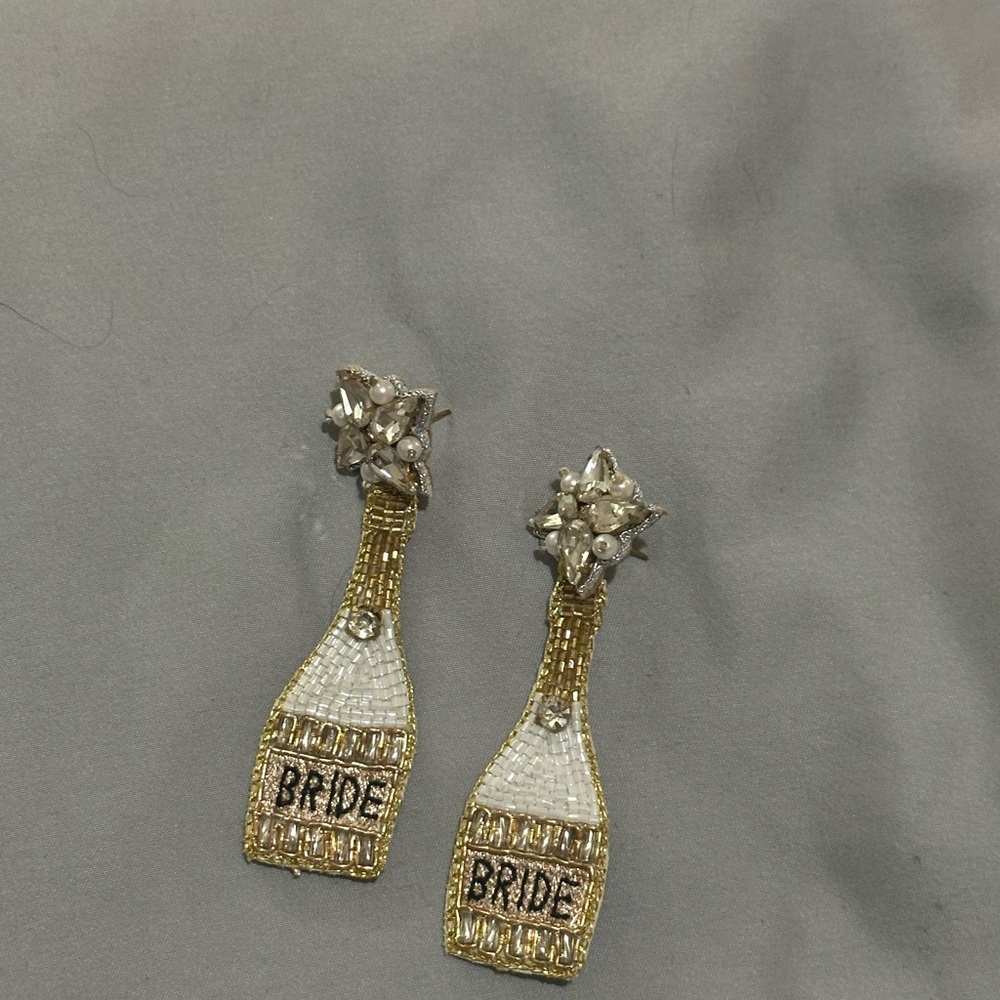 Gold and Silver Bride Earrings